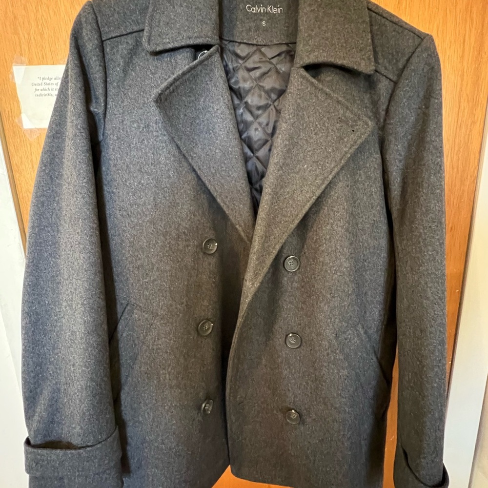 Calvin Klein Gray Peacoat